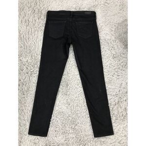 AG ADRIANO GOLDSCHMIED the Stevie Ankle Slim‎ Straight Black Glitter Jeans 29R
